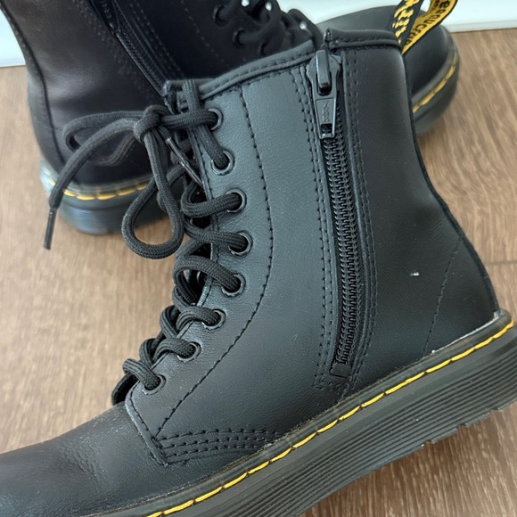 Dr. Martens Black Lace-Up Boots with Yellow Stitching - Size 13 - Picture 6 of 10